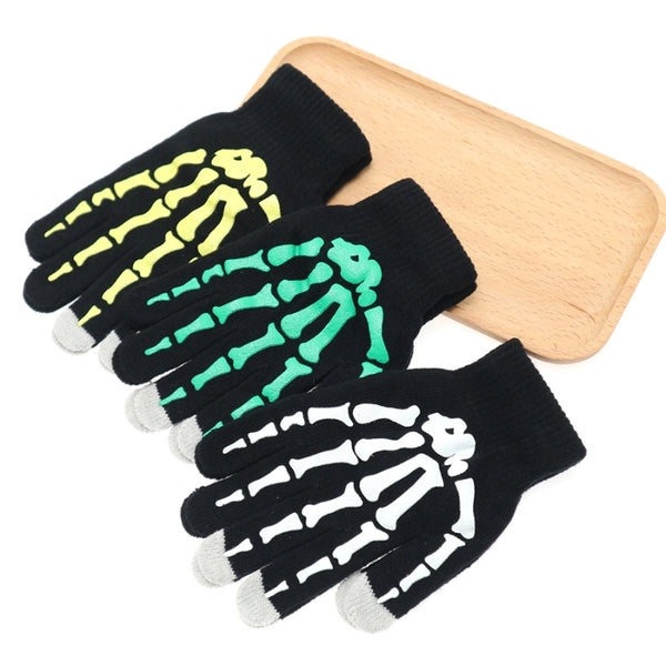 Unisex Minimalist Paw Print Skull Gloves