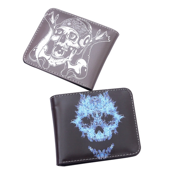 Unisex Skull Pu Leather Open Wallets