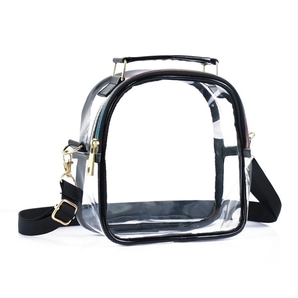 Unisex Small Pvc Solid Color Streetwear Transparent Zipper Crossbody Bag