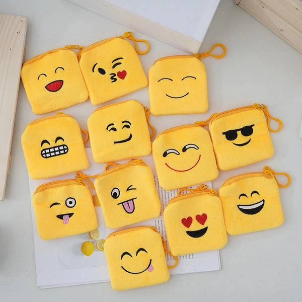 Unisex Smile Face Polyester Zipper Kids Wallets