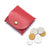 Unisex Solid Color Leather Magnetic Buckle Coin Purses