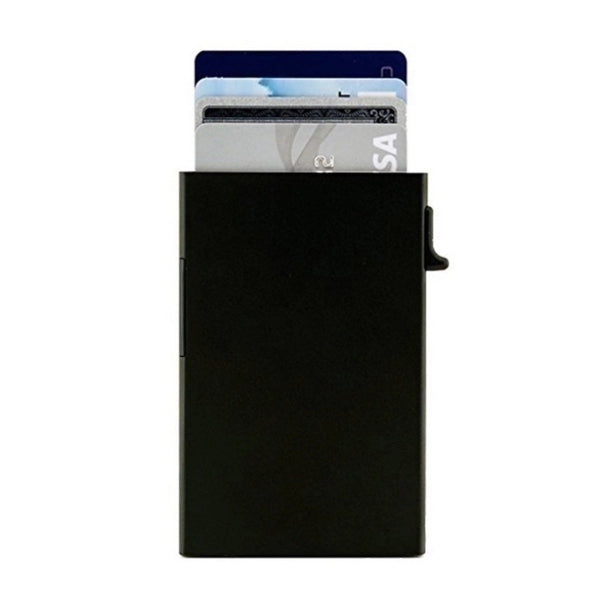 Unisex Solid Color Plastic Aluminum Open Card Holders