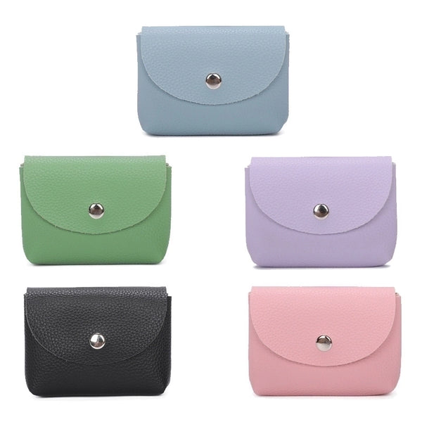 Unisex Solid Color Pu Leather Buckle Wallets