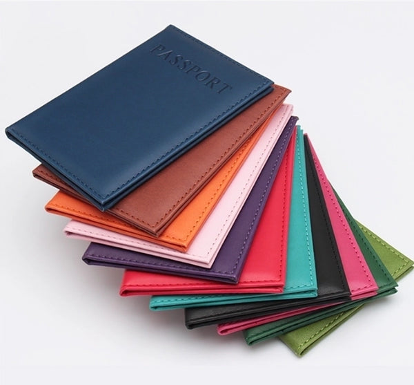 Unisex Solid Color Pu Leather Flip Cover Card Holders