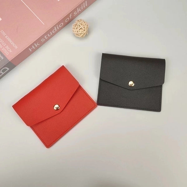 Unisex Solid Color Pu Leather Flip Cover Coin Purses