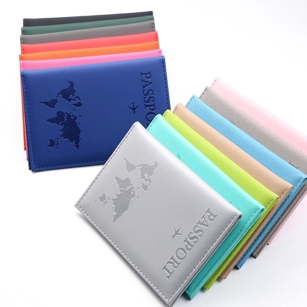 Unisex Solid Color Pu Leather Open Card Holders