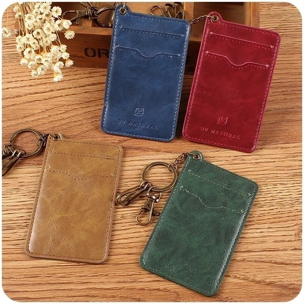 Unisex Solid Color Pu Leather Open Card Holders