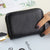 Unisex Solid Color Pu Leather Zipper Card Holders