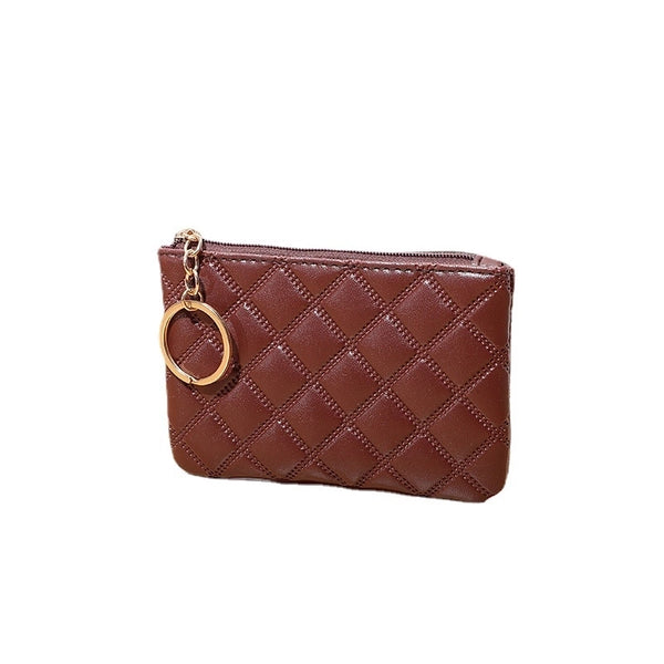 Unisex Solid Color Pu Leather Zipper Coin Purses