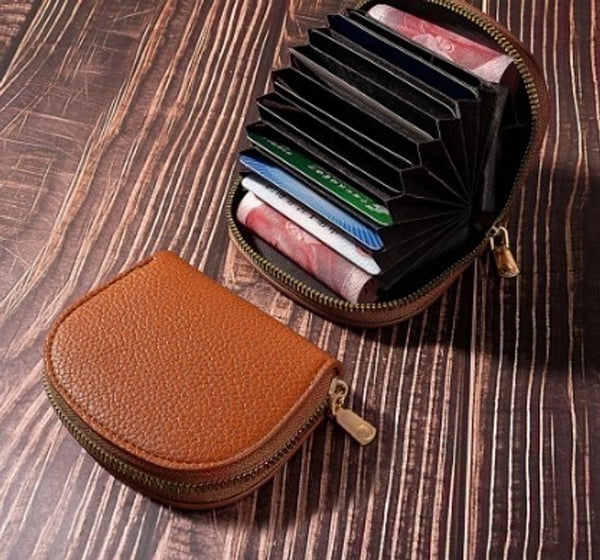 Unisex Solid Color Pu Leather Zipper Coin Purses