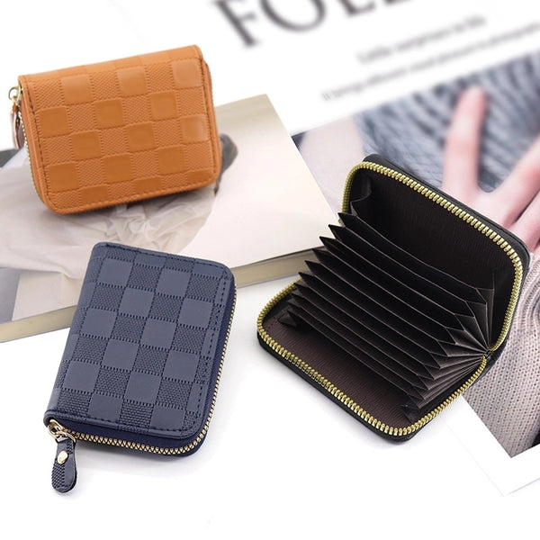 Unisex Solid Color Pu Leather Zipper Wallets