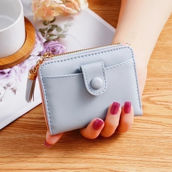 Unisex Solid Color Pvc Zipper Wallets