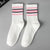 Unisex Sports Stripe Cotton Crew Socks A Pair