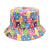 Unisex Streetwear Cartoon Bear Printing Flat Eaves Bucket Hat