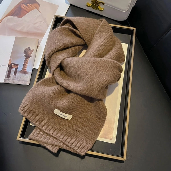 Unisex Sweet Solid Color Fleece Scarf