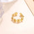 Vacation Butterfly Daisy Stainless Steel Plating 18k Gold Plated Open Rings