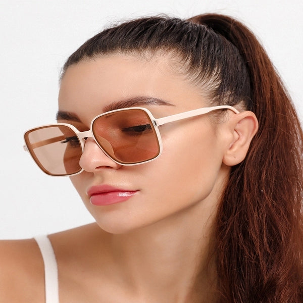 Vacation Classic Style Solid Color Pc Square Full Frame Women's Sunglasses