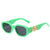 Vacation Color Block Ac Square Full Frame Women's Sunglasses