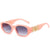 Vacation Color Block Ac Square Full Frame Women's Sunglasses