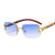 Vacation Cool Style Leopard Pc Square Frameless Men's Sunglasses