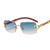 Vacation Cool Style Leopard Pc Square Frameless Men's Sunglasses