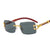 Vacation Cool Style Leopard Pc Square Frameless Men's Sunglasses