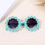 Vacation Flower Ac Round Frame Full Frame Kids Sunglasses