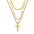 Vacation Streetwear Cross Titanium Steel Layered Necklaces In Bulk