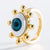 Vintage Fashion Oil Dripping Devil's Eye Opening Inlaid Zircon Copper Ring Wholesale