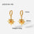 Vintage Style 18k Gold Plated Stainless Steel Geometric Zircon Pendant Earrings