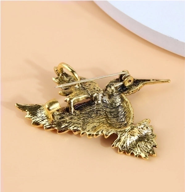 Vintage Style Bird Alloy Inlay Rhinestones Women's Brooches 1 Piece