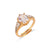 Vintage Style Classic Style Round Stainless Steel Plating Inlay Zircon 18k Gold Plated Rings