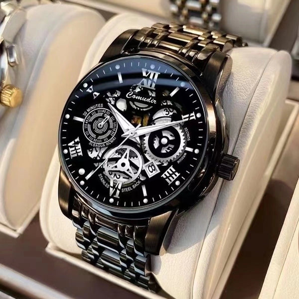 Watch Men's Swiss Genuine Automatic Non-mechanical Quartz Watch Student Business Advanced Luminous Waterproof Steel Belt