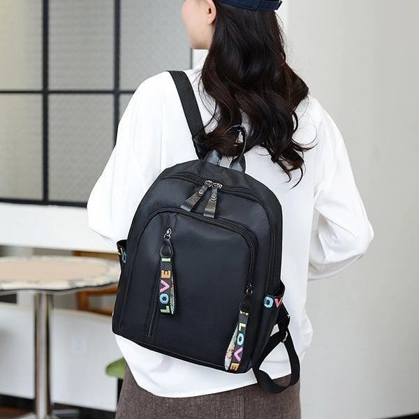 Waterproof 17 Inch Solid Color Travel Street Women's Backpack