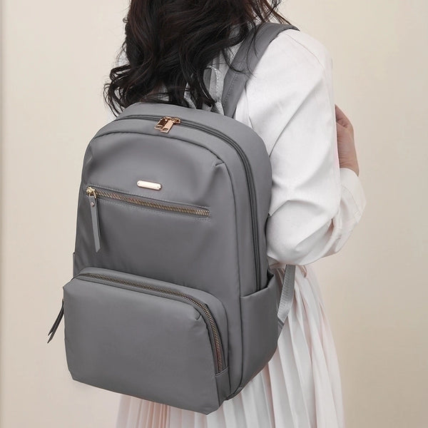 Waterproof Solid Color Casual School Daily Laptop Backpack