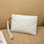 White Grey Black Pu Leather Stripe Square Evening Bags