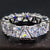 Whole Circle Full Inlaid Single Row Triangular Zircon Copper Ring Female