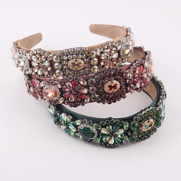 Wholesale Baroque Geometric Diamond Flower Headband