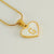 Wholesale Cute Heart Shape Stainless Steel Polishing Plating Inlay 18k Gold Plated Shell Pendant Necklace