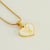 Wholesale Cute Heart Shape Stainless Steel Polishing Plating Inlay 18k Gold Plated Shell Pendant Necklace