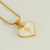 Wholesale Cute Heart Shape Stainless Steel Polishing Plating Inlay 18k Gold Plated Shell Pendant Necklace