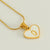 Wholesale Cute Heart Shape Stainless Steel Polishing Plating Inlay 18k Gold Plated Shell Pendant Necklace