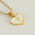 Wholesale Cute Heart Shape Stainless Steel Polishing Plating Inlay 18k Gold Plated Shell Pendant Necklace