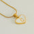 Wholesale Cute Heart Shape Stainless Steel Polishing Plating Inlay 18k Gold Plated Shell Pendant Necklace