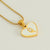 Wholesale Cute Heart Shape Stainless Steel Polishing Plating Inlay 18k Gold Plated Shell Pendant Necklace