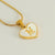 Wholesale Cute Heart Shape Stainless Steel Polishing Plating Inlay 18k Gold Plated Shell Pendant Necklace