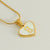 Wholesale Cute Heart Shape Stainless Steel Polishing Plating Inlay 18k Gold Plated Shell Pendant Necklace