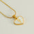 Wholesale Cute Heart Shape Stainless Steel Polishing Plating Inlay 18k Gold Plated Shell Pendant Necklace