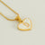 Wholesale Cute Heart Shape Stainless Steel Polishing Plating Inlay 18k Gold Plated Shell Pendant Necklace