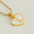 Wholesale Cute Heart Shape Stainless Steel Polishing Plating Inlay 18k Gold Plated Shell Pendant Necklace